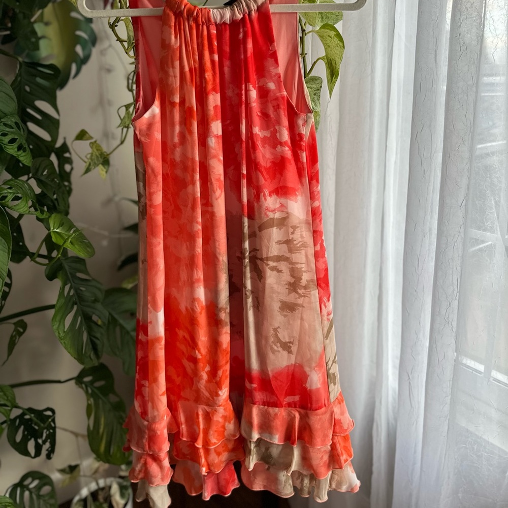 R&K Orange Ruffled Dress